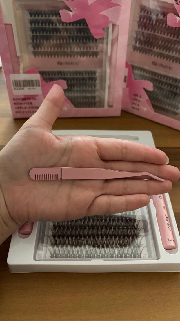 Pastel Pembe Takma Kirpik Seti ve Yapıştırıcı - Görsel 2