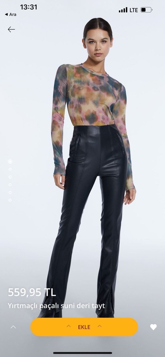 Stradivarius deri pantalon - Görsel 2