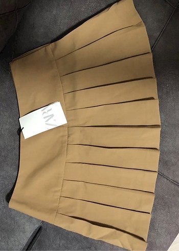 s Beden camel Renk Zara pilili etek