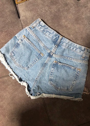 Taşlı Mini Kot Şort - Görsel 4