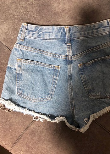 Taşlı Mini Kot Şort - Görsel 6