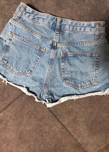 Taşlı Mini Kot Şort - Görsel 3