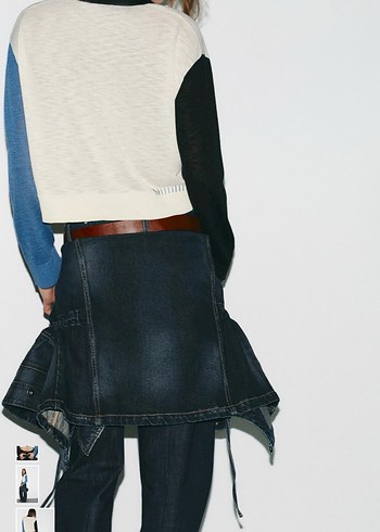 Kontrast dokuma ceket zara - Görsel 4