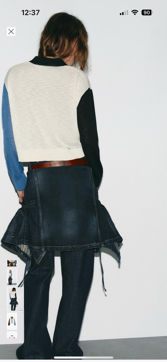 Kontrast dokuma ceket zara - Görsel 4