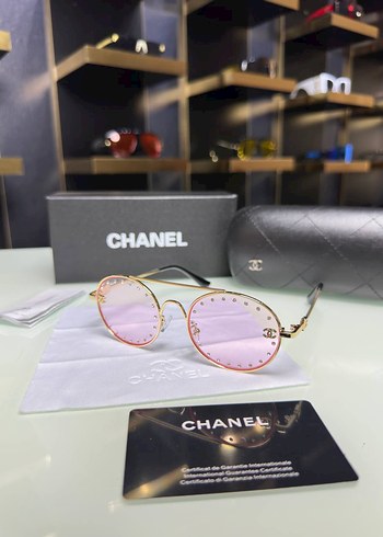 Pembe chanel taşlı Kadın Güneş Gözlüğü