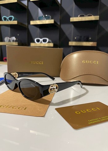 Beden Parlak Siyah Gucci Kadın Gözlüğü
