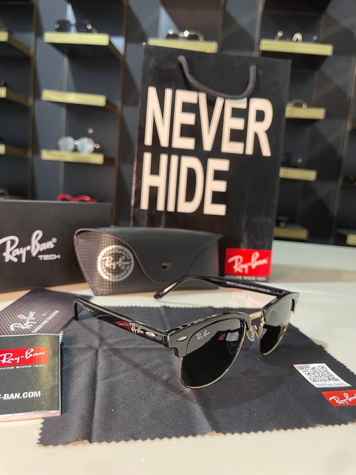 Parlak Siyah Ray-Ban Güneş Gözlüğü - Görsel 2