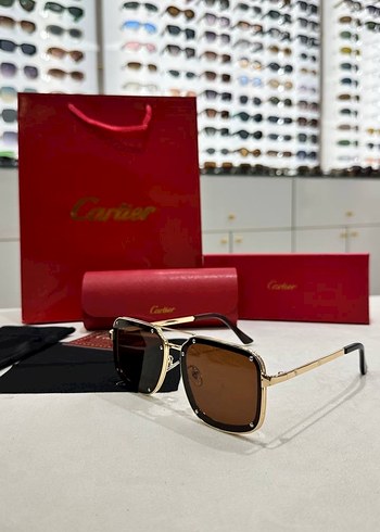 Unisex Kahverengi Cartier Gözlük - Görsel 2
