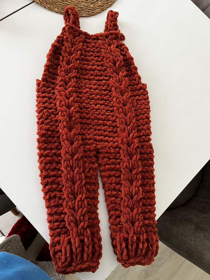 kahverengi Örgü tulum - Görsel 2