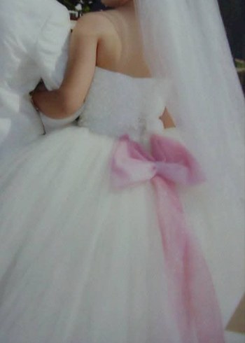 Pembe Straplez Prenses Gelinlik - Görsel 3