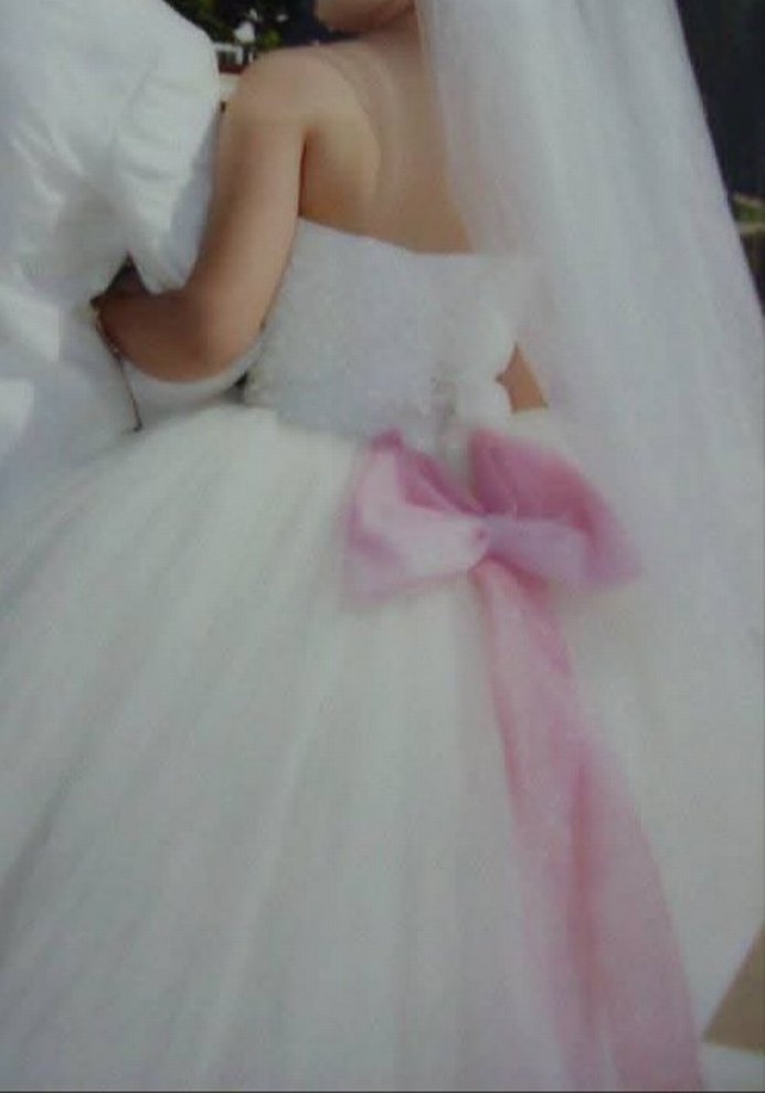 Pembe Straplez Prenses Gelinlik - Görsel 3