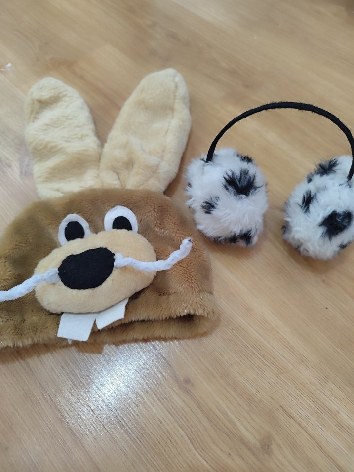 Kahverengi Tavşan Kulaklı Kedi Aksesuarı - Görsel 3