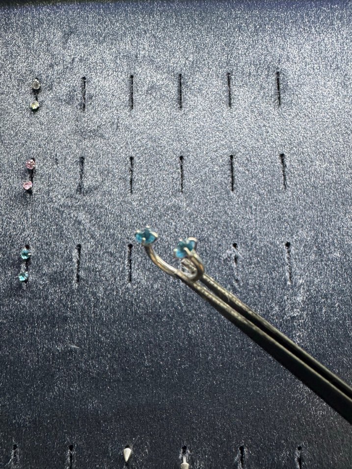 Halka Çelik Renkli Taşlı Piercing - Görsel 3