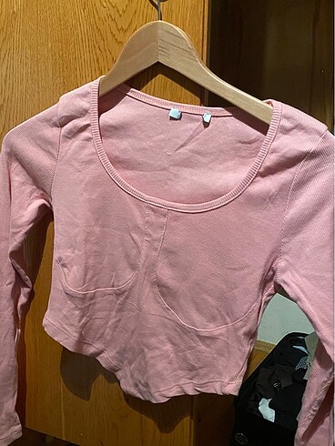 Pembe crop bluz