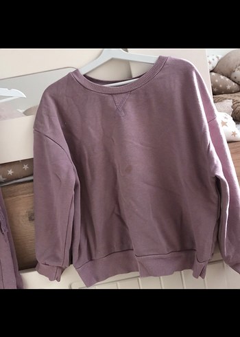 Mor Oversize Sweatshirt ve Eşofman Altı Takımı - Görsel 5