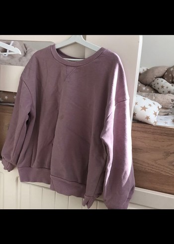 Mor Oversize Sweatshirt ve Eşofman Altı Takımı - Görsel 4