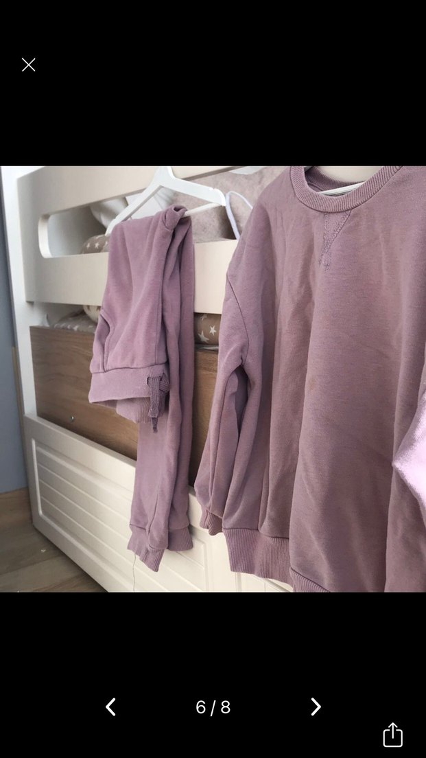 Mor Oversize Sweatshirt ve Eşofman Altı Takımı - Görsel 2