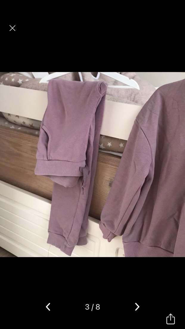 Mor Oversize Sweatshirt ve Eşofman Altı Takımı - Görsel 3