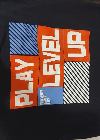 Erkek çocuk lacivert Baskılı Salaş Tişört - Görsel 2