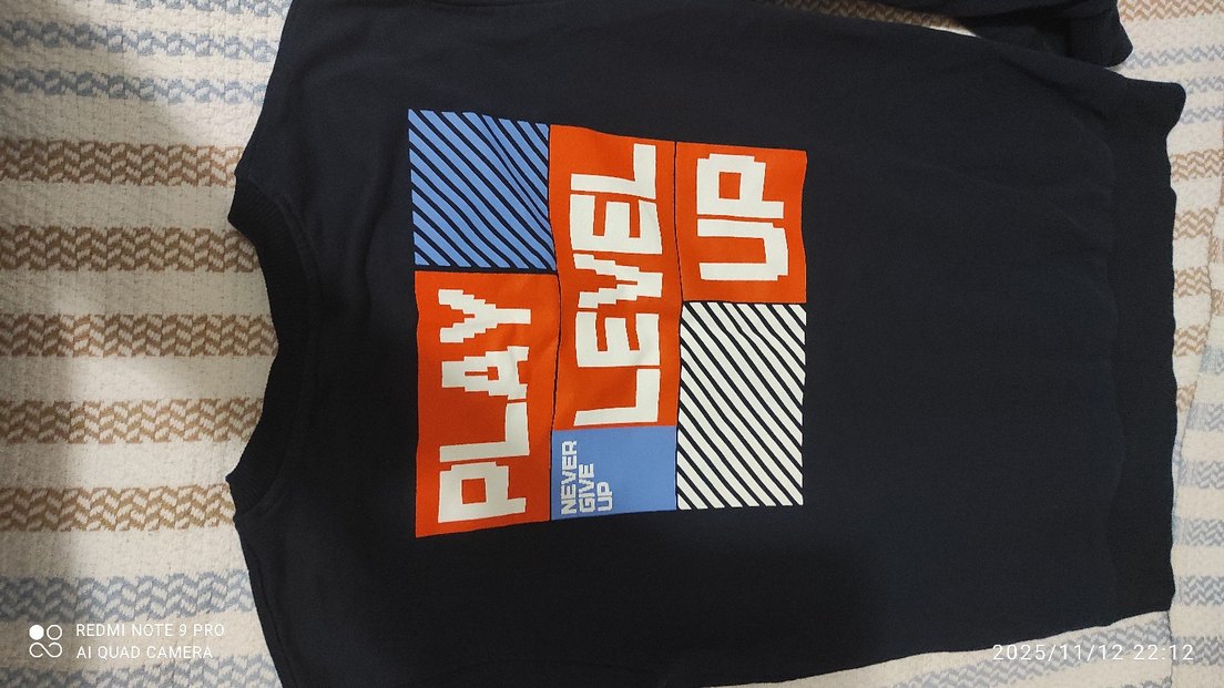 Erkek çocuk lacivert Baskılı Salaş Tişört - Görsel 2