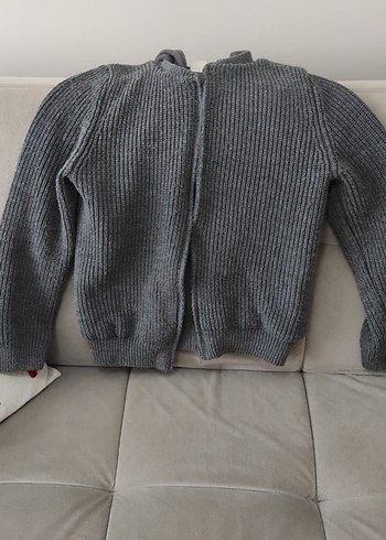 Gri Erkek Çocuk Triko Hırka - Görsel 2