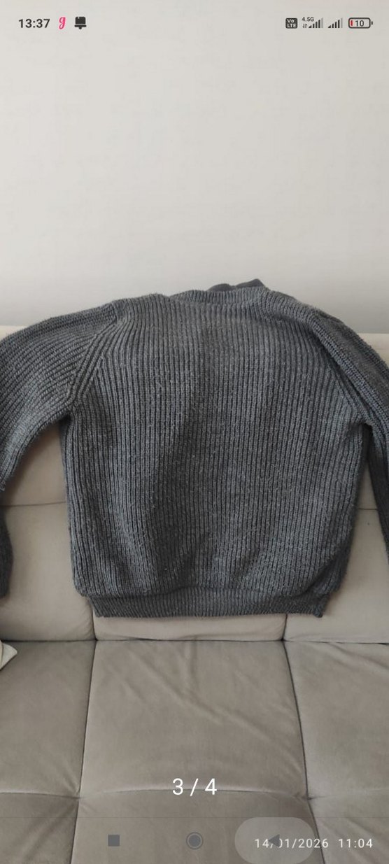 Gri Erkek Çocuk Triko Hırka - Görsel 3