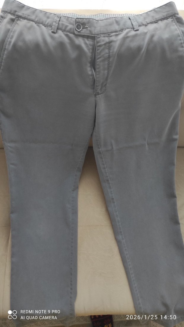 Gri Düğmeli Erkek kumaş Pantolon - Görsel 4