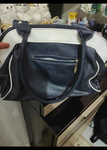 Kemer Detaylı Siyah Gri Deri Kadın Çanta - Görsel 2