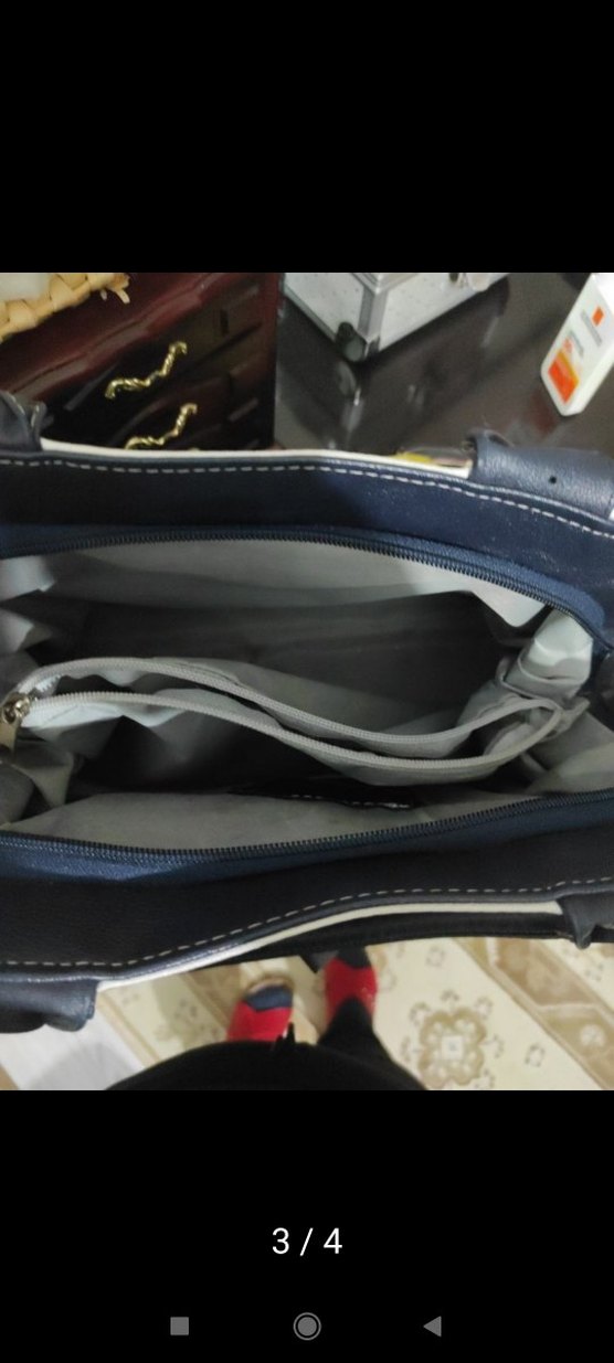 Kemer Detaylı Siyah Gri Deri Kadın Çanta - Görsel 3