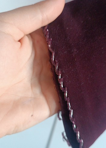 l Beden bordo Renk Bordo Uzun Kollu İşlemeli Nakışlı Bluz