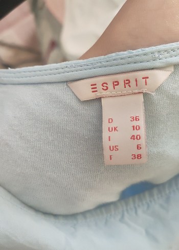 Mavi Kısa Kollu  Keten Bluz - Görsel 3