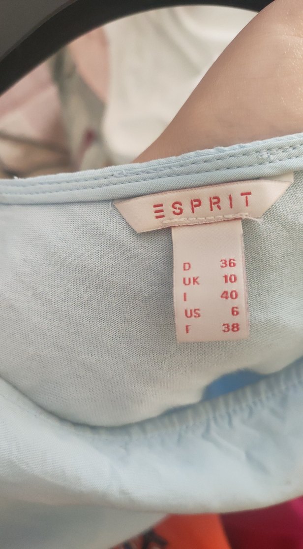 Mavi Kısa Kollu  Keten Bluz - Görsel 3