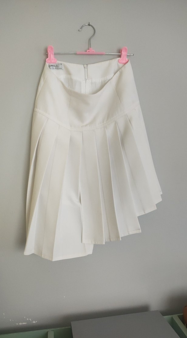 Beyaz Pilili Mini etek - Görsel 2