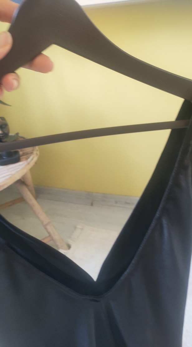 Drapeli Siyah Gotik Kadın Mayo - Görsel 2