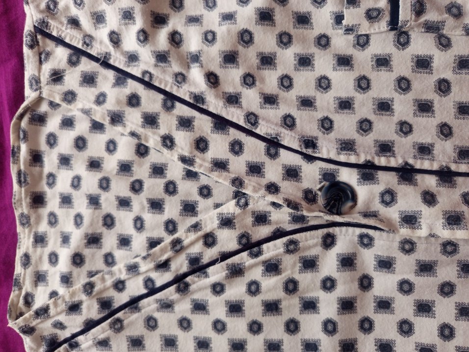 Uzun Kollu Düğmeli Bohem Erkek Pijama Üstü - Görsel 3