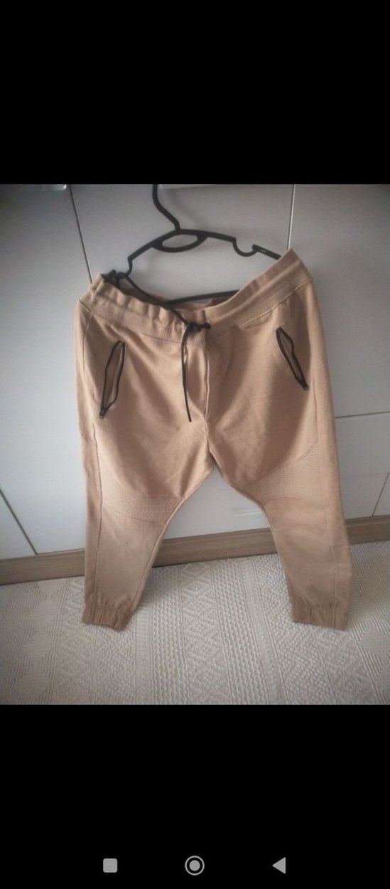 Bershka Erkek Bej lastikli pacaları , eşofman - Görsel 5