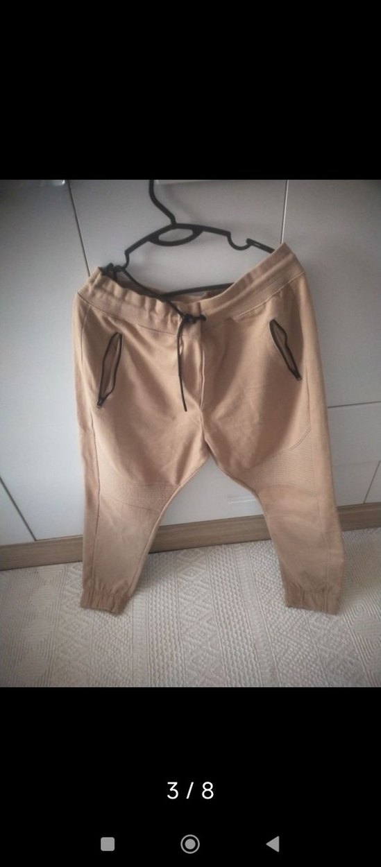 Bershka Erkek Bej lastikli pacaları , eşofman - Görsel 2