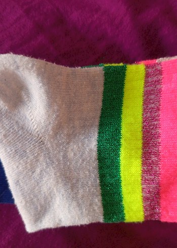 Çok Renkli Çizgili Çorap - Görsel 2