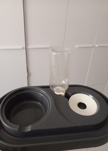 Gri Renkli kedi su ve mana kabı - Görsel 5