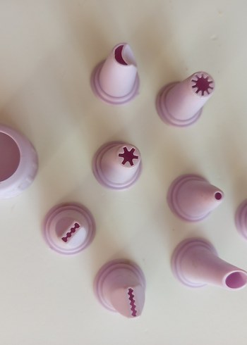Pastel lila  Plastik Mutfak Krema Uçları Seti - Görsel 5