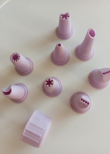 Pastel lila  Plastik Mutfak Krema Uçları Seti - Görsel 2