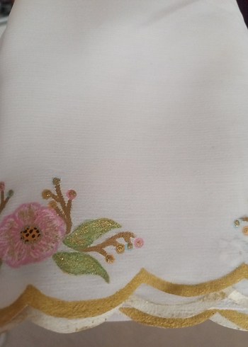 pastel renkler de elde boyama yapılarak el emeği namaz bezi - Görsel 7