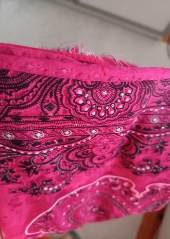 Pembe Dantel Detaylı tül Bohem Kadın şal ..urfa'dan alınmıştır.. - Görsel 3