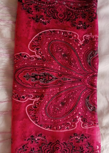 Pembe Dantel Detaylı tül Bohem Kadın şal ..urfa'dan alınmıştır.. - Görsel 2