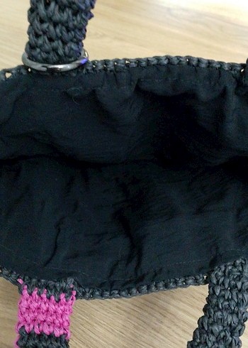 Renkli Nakışlı Örgü Kadın Çanta - Görsel 3