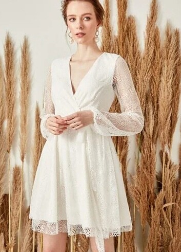 Vintage beyaz elbise 