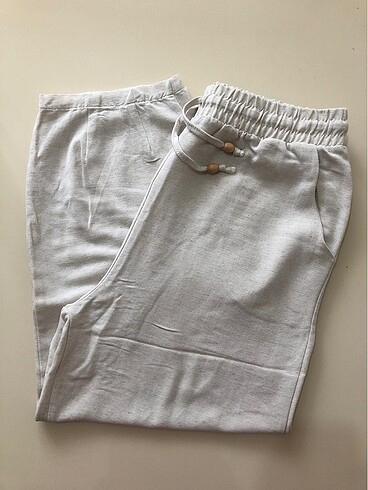 LASTİKLİ KETEN PANTOLON