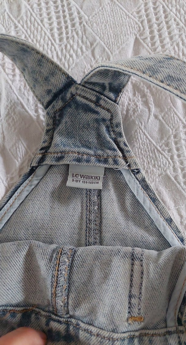 Gri Denim Kız Salopet - Görsel 2