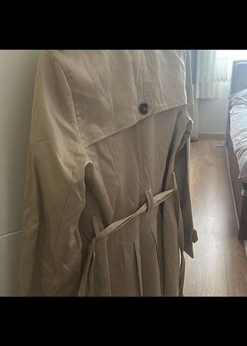 Bej Kadın Kemerli Trençkot - Görsel 4
