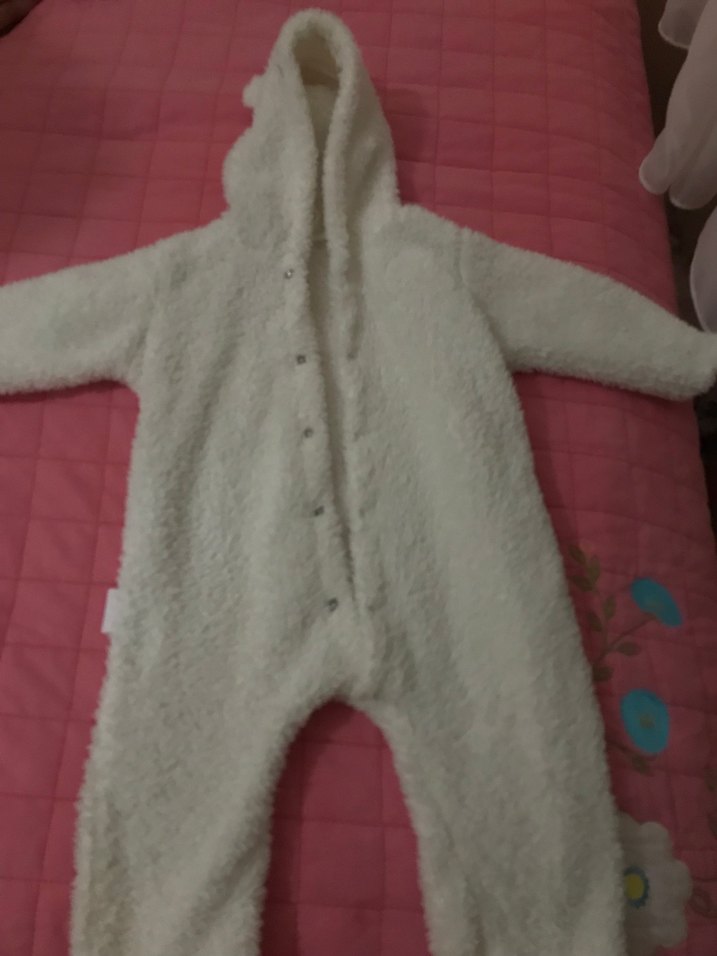 Beyaz Peluş Kedi Kıyafeti Kulaklı Kapüşonlu - Görsel 2